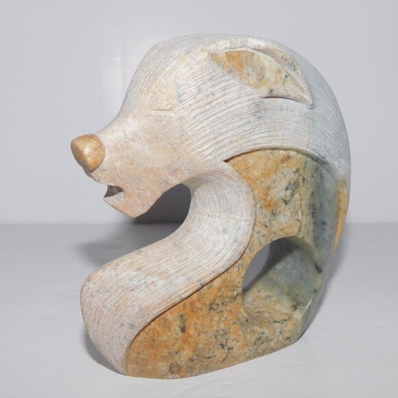 Bud Henry Native Indigenous  4" Carved Soapstone Howling Spirit Wolf ** READ - Picture 2 of 12